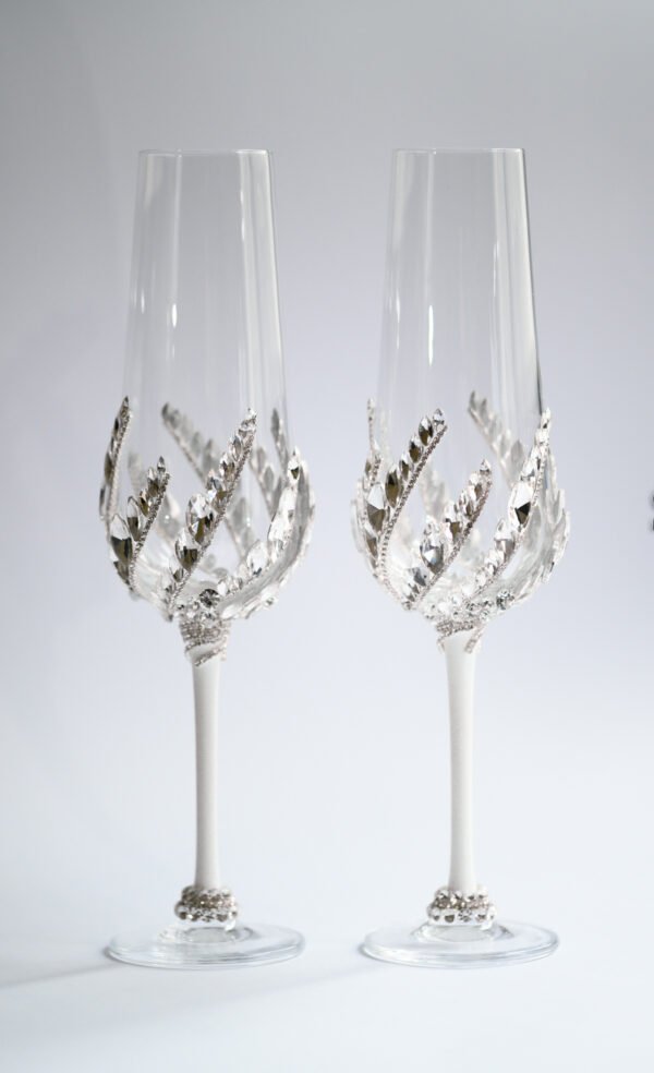 Seraphine Collection celestial-inspired crystal wedding set with radiant crystals and soft curved design