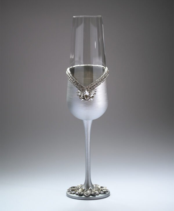 Majestic Collection crystal wedding set with sleek metallic finish and dazzling crystal accents