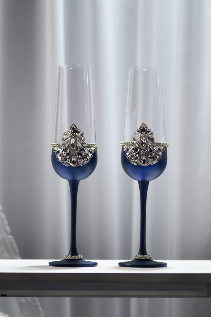 Royal Collection prestigious crystal wedding set with intricate regal patterns and dignified sparkle