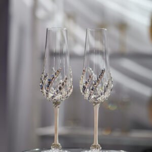 Seraphine Collection celestial-inspired crystal wedding set with radiant crystals and soft curved design